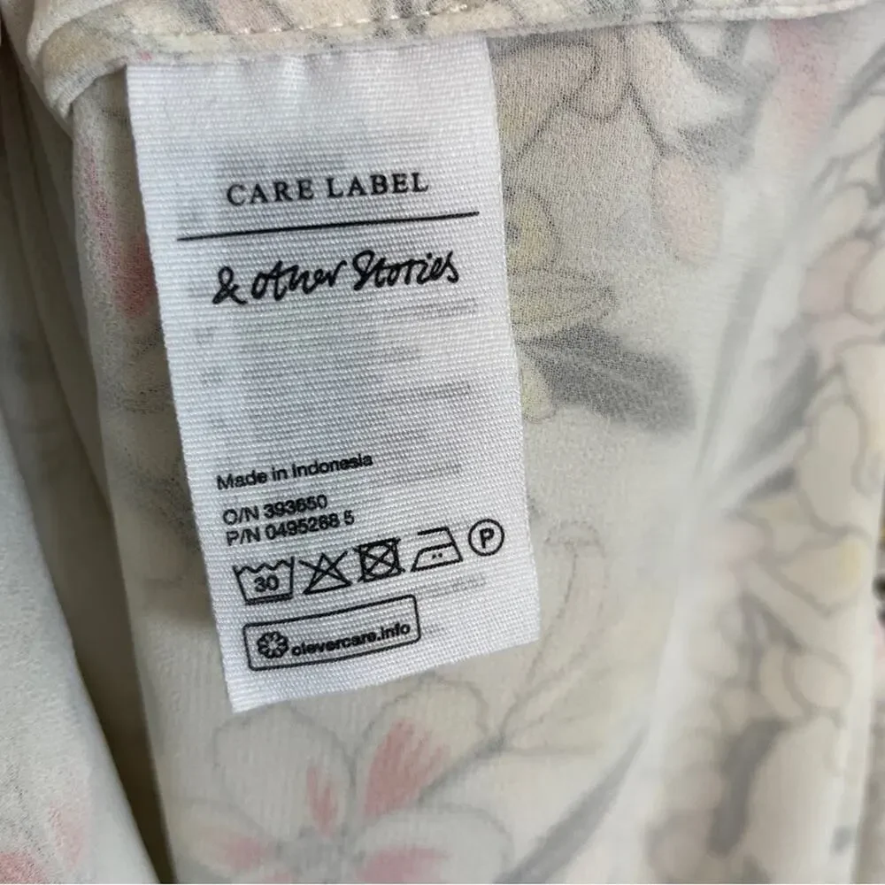 & Other Stories Floral Button Front Midi Dress Cottagecore Boho Sz 8 - Picture 9 of 10